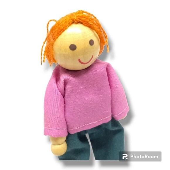 KidCraft Wooden Dollhouse Replacement-Mom-Daughter-Bendable Limbs-Caucasian - Picture 6 of 7